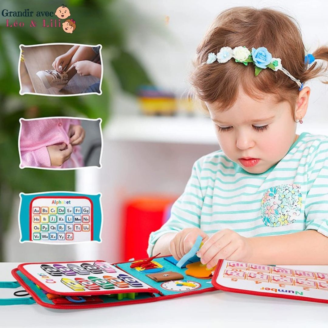 Livre d'activité bébé Montessori  SmartBook™ – Grandir avec Léo